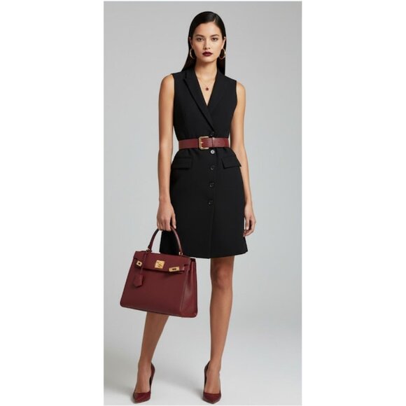 The Kooples Office Wear Black Classic Sleeveless Blazer Dress Women's Size Small - Picture 1 of 16